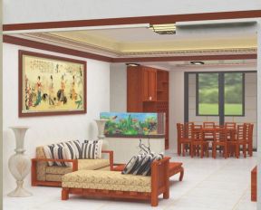 2020新中式客厅装修设计 2020茶几新中式客厅装修效果图 
