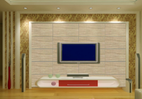 安泰华庭144㎡现代风格客厅电视墙装修案例