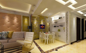 领秀城136㎡三居室混搭风格餐厅装修案例