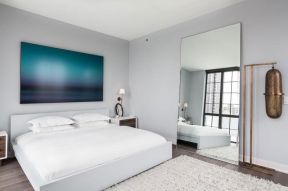 2020卧室穿衣镜效果图欣赏 白色卧室家具 2020白色卧室效果图 