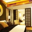 东南亚风格样板房卧室带卫生间效果图