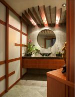 东南亚风格样板房卫生间洗手台设计效果图
