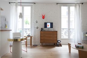 北欧公寓设计 实木小柜子图片