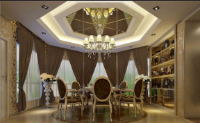 罗马庄园280平米独栋别墅欧式风格装修餐厅效果图