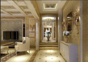 罗马庄园280平米独栋别墅欧式风格装修过道效果图