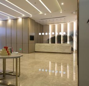 2021现代酒店服务台背景墙装修设计图片-每日推荐