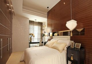 东南亚风格样板房卧室床布置效果图