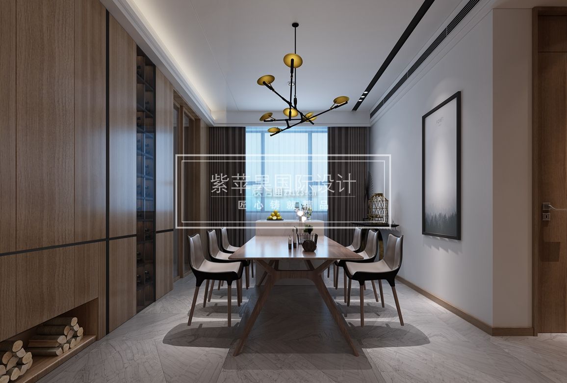 三居餐厅装修效果图 2020现代简约餐桌图片 