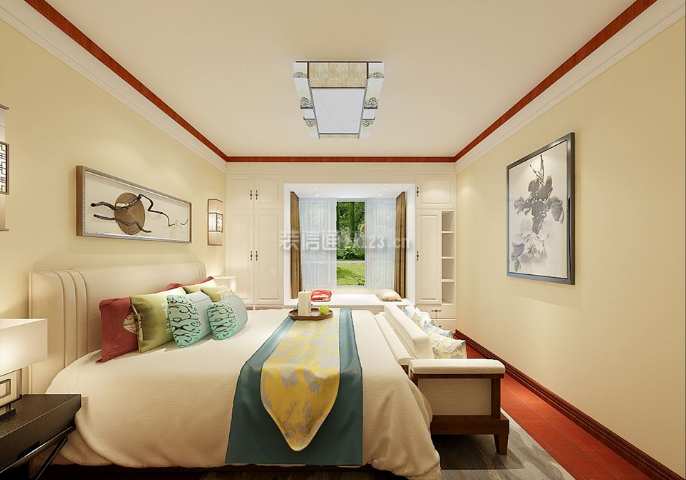 莲池映月250平米别墅中式风格装修卧室效果图