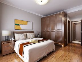 新中式风格卧室实木整体衣柜装修效果图
