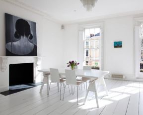  欧式白色餐桌图片 白色地板效果图片
