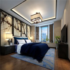 美的城105㎡新中式风格卧室装修效果图
