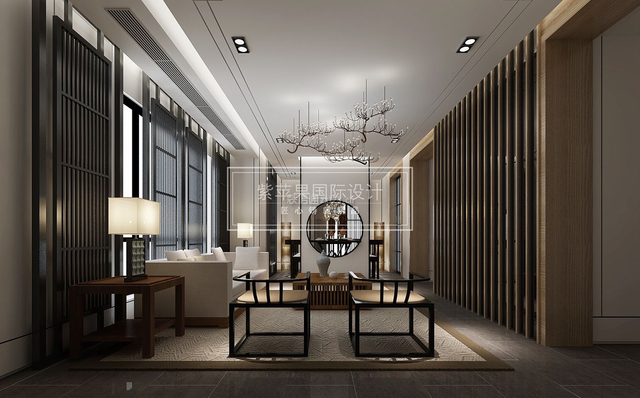 2020大气新中式风格客厅设计效果图片 2020新中式风格客厅家具图片 