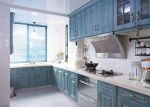 地中海风格厨房蓝色橱柜装修效果图片