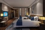 2023新中式风格酒店房间双人床装修效果图