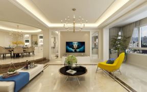 2020现代风格二居客厅效果图 现代电视柜设计图片 