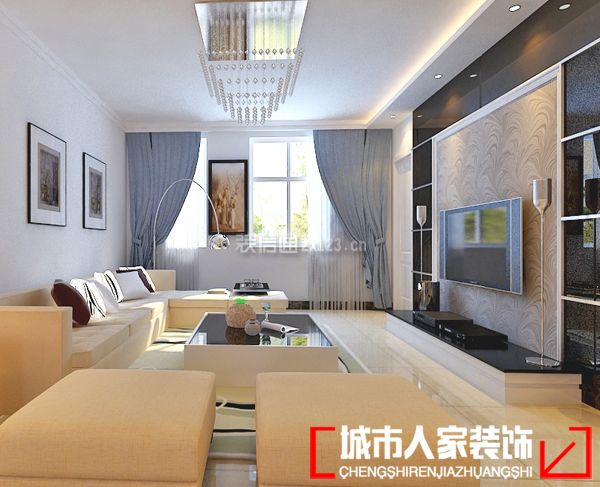 綠城玉蘭公寓客廳現(xiàn)代風(fēng)格裝修案例