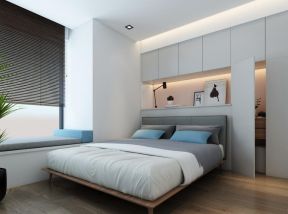  2020卧室木地板装修效果图 2020卧室床头壁柜效果图 