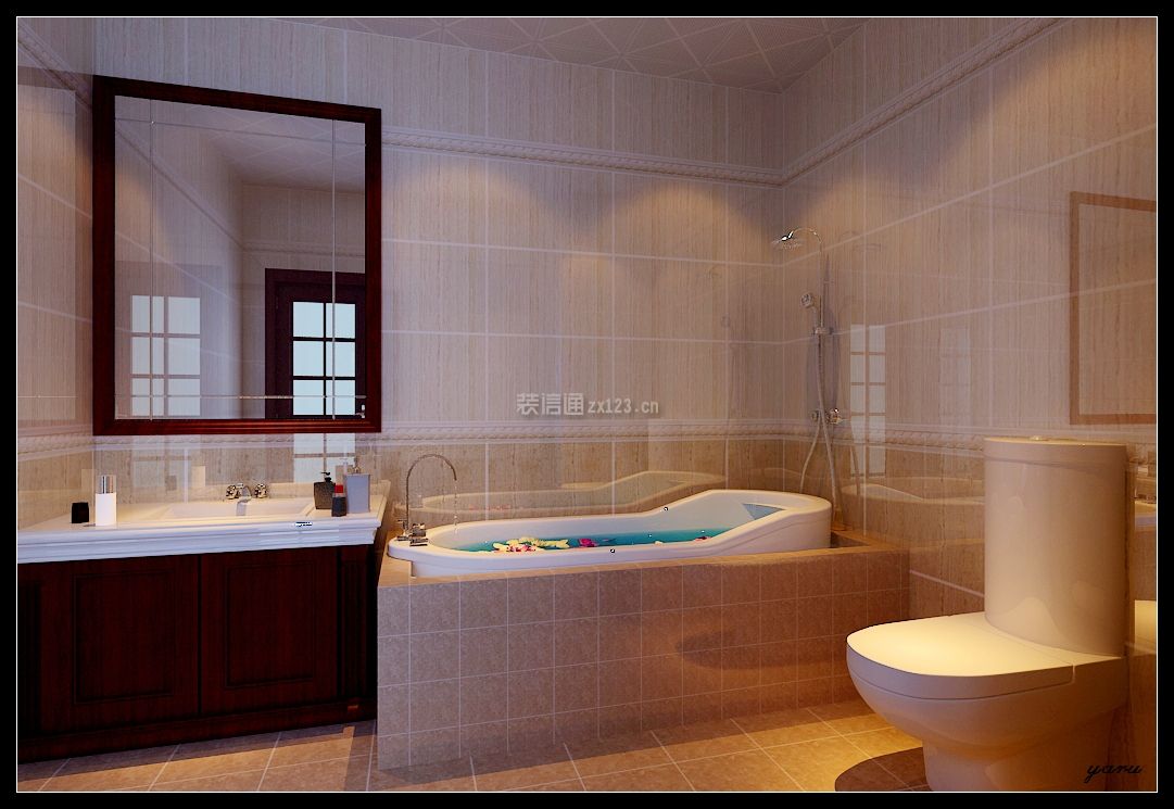 2023家庭卫浴间瓷砖背景墙设计效果图