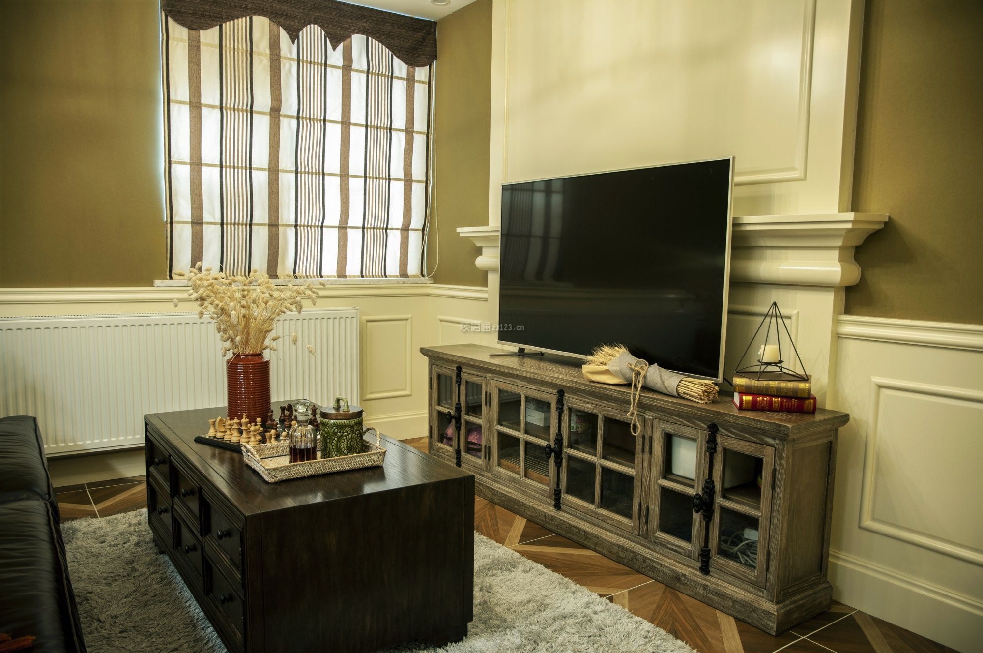 2023美式轻奢风格客厅电视柜设计图片