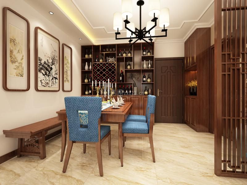 传统餐厅设计 2020家庭餐厅装饰效果图 