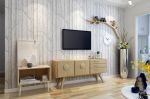 2023北欧客厅壁纸电视墙设计效果图
