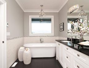 2023卫生间白色欧式浴室柜家装效果图片