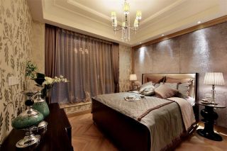 欧式古典家装卧室背景墙设计效果图