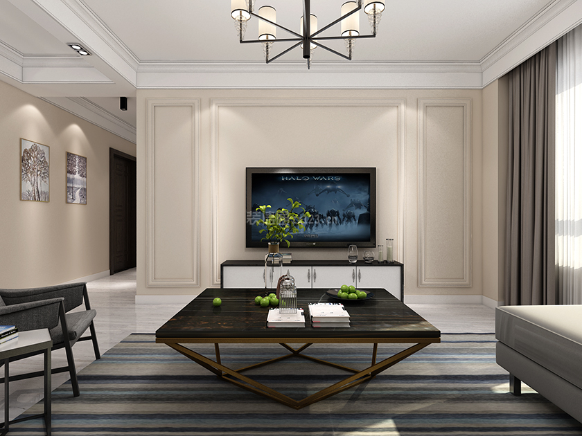 2023现代风格客厅电视墙设计效果图