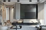 精装别墅客厅嵌入式电视背景墙设计图片