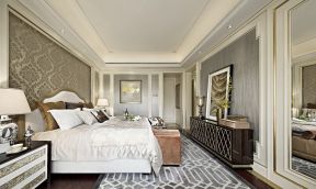 2020卧室壁纸装饰设计效果图 美式主卧室效果图  