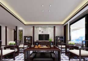 新中式风格别墅客厅家具精装图片