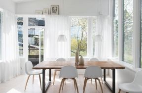 北欧风格餐厅白色椅子设计图片赏析