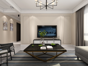 2020现代三居客厅装修效果图 2020现代电视墙装修 