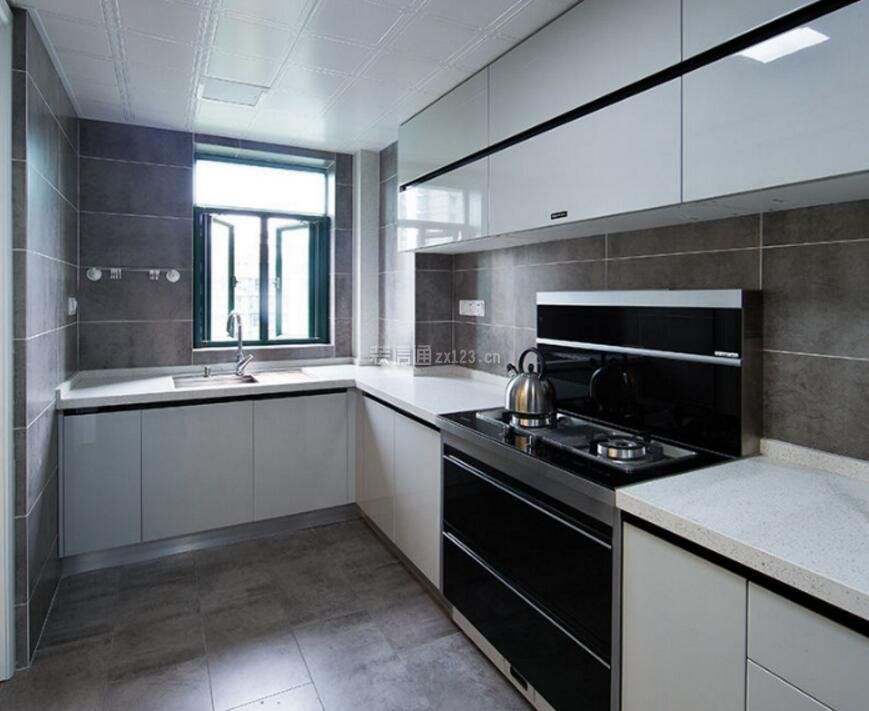 2023二室二厅现代风格白色厨房橱柜装修图片