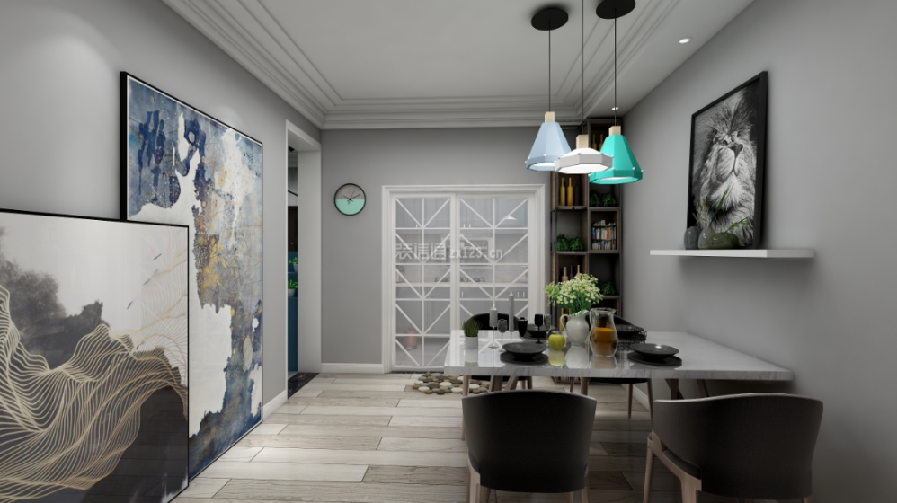 2023现代风格二居室餐厅装修效果图
