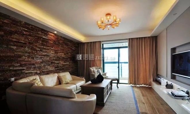 中城国际120㎡三居室简欧风格客厅装修案例