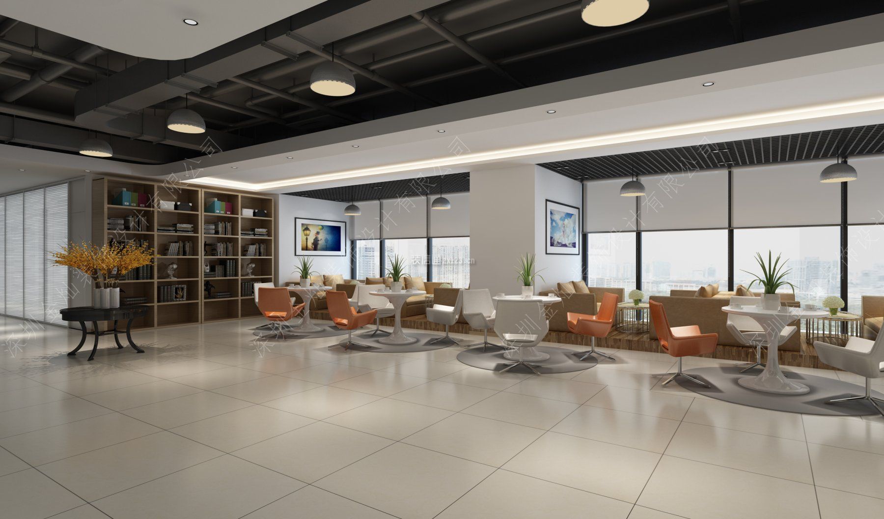 現(xiàn)代風(fēng)格辦公室休閑區(qū)設(shè)計(jì)效果圖