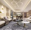 杭州别墅客厅地毯装饰装潢设计效果图