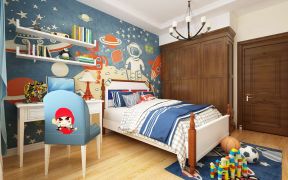 2023可爱儿童卧室壁纸墙设计效果图