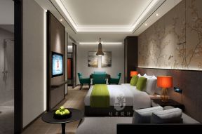 时尚现代酒店房间壁纸墙设计效果图