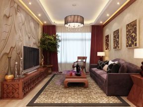庆坊·玺岸中式古典114平三居室客厅装修案例