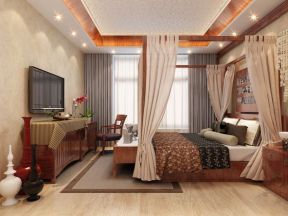 庆坊·玺岸中式古典114平三居室卧室装修案例