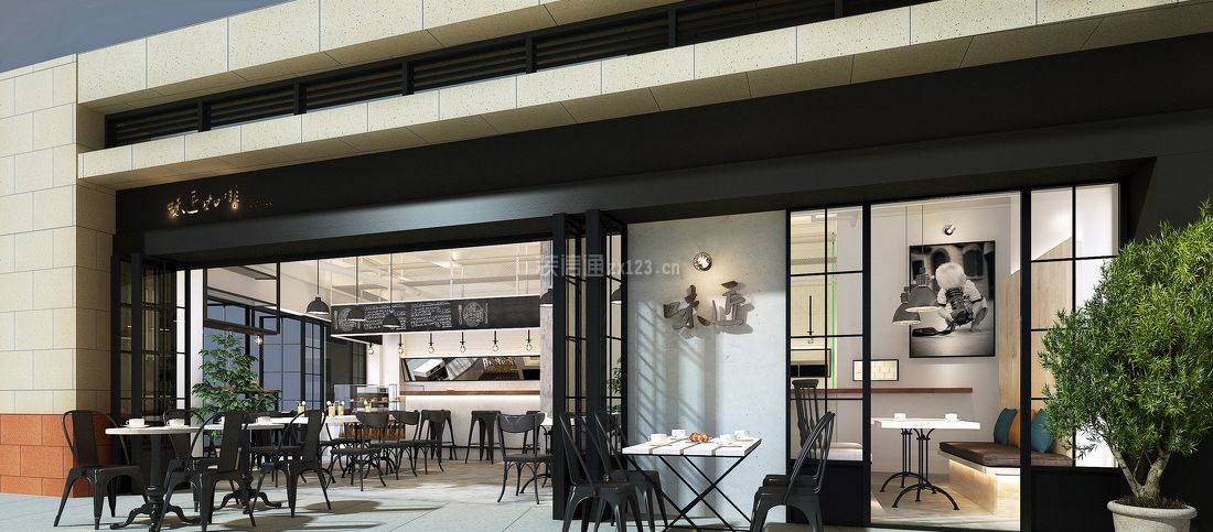 2023现代咖啡厅门口设计图片