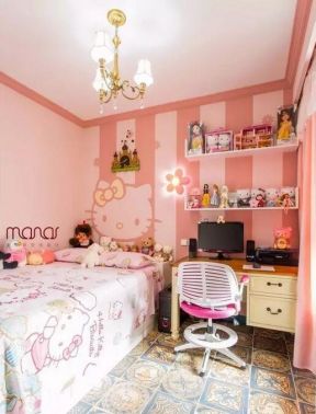 2023粉色女生房间背景墙设计图片