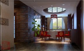 世家星城三期中式古典230平四居室餐厅装修案例