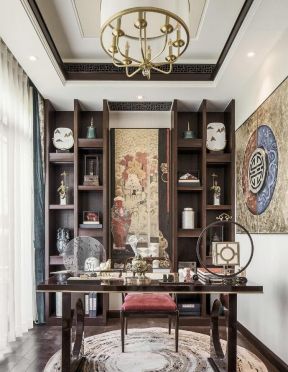 中国古典风格书房书柜装修设计图片