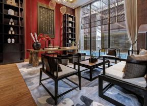 中国古典风格别墅茶室家具摆放图片