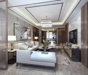 保利香槟国际142平米四居室现代风格客厅装修效果图