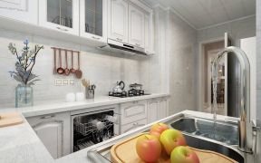 现代风格90平米二居室厨房橱柜设计效果图
